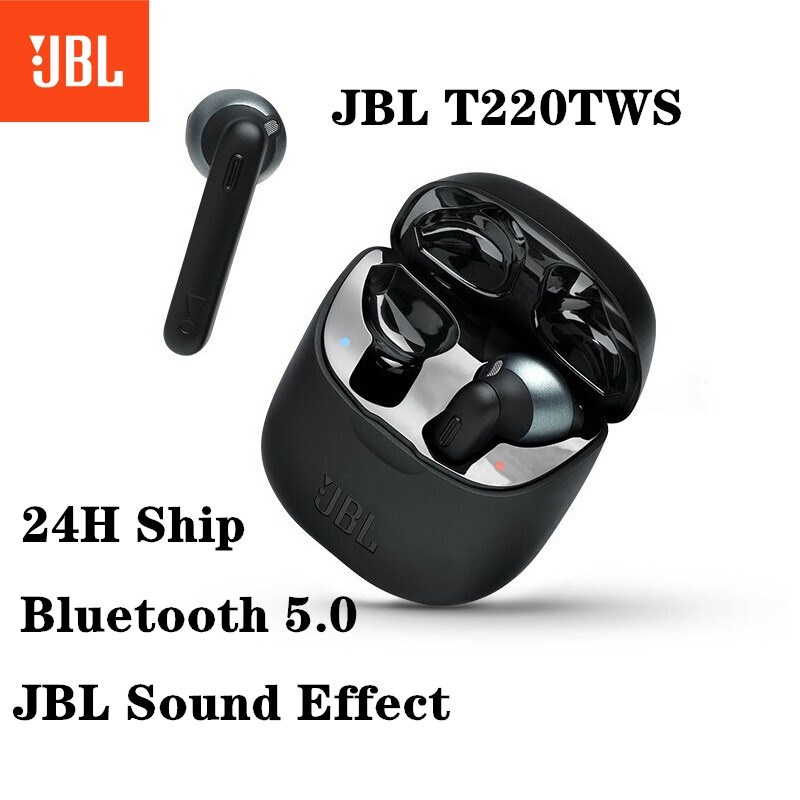 JBL T220 TWS Bluetooth 5.0 Earphones Wireless Earbuds In-ear with Mic ...