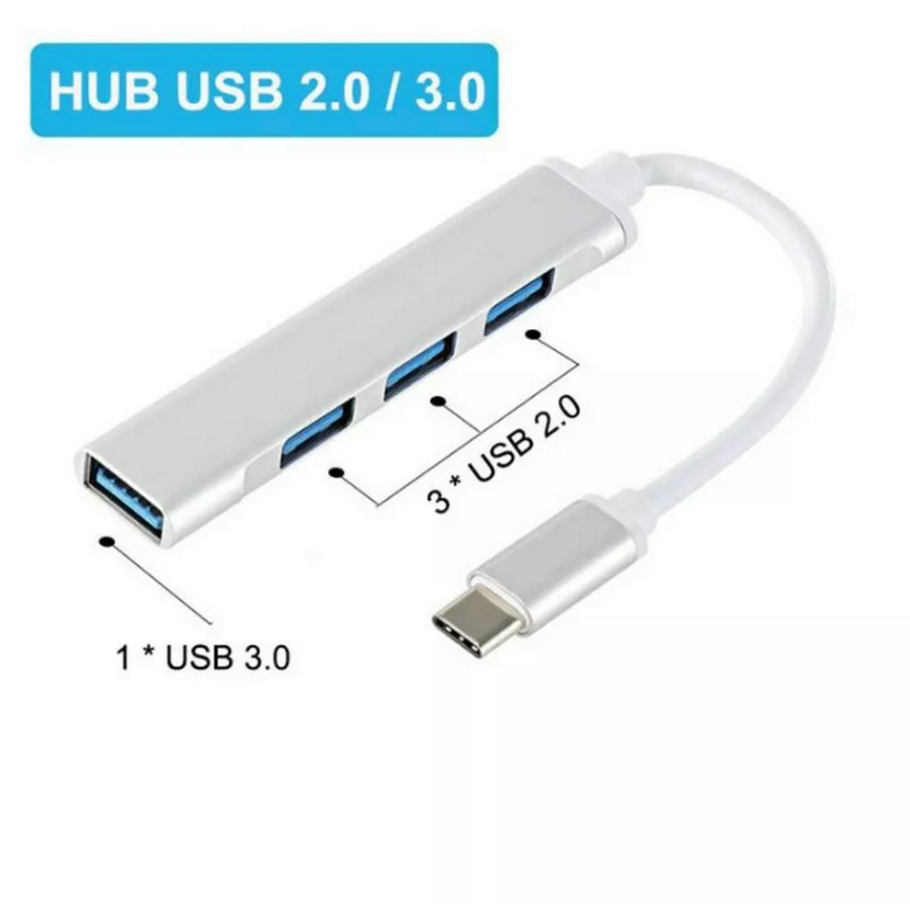 Usb Type C 2in1 To 4 Usb Hub Expander Ultra Thin Mini Portable 4 Port