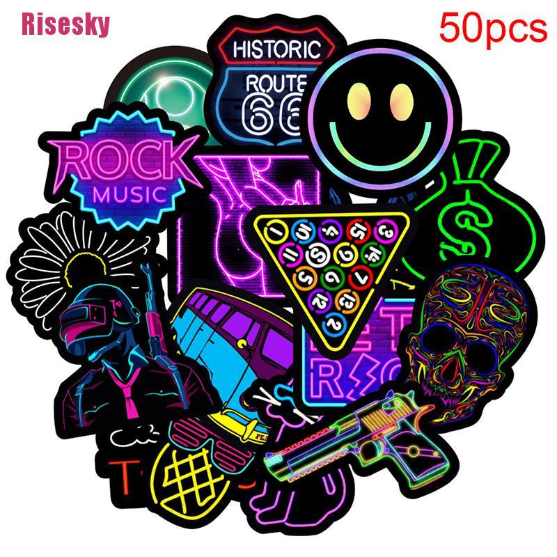 Risesky@ 50Pcs Graffiti Waterproof Sticker Decal Luggage Diy Stickers ...
