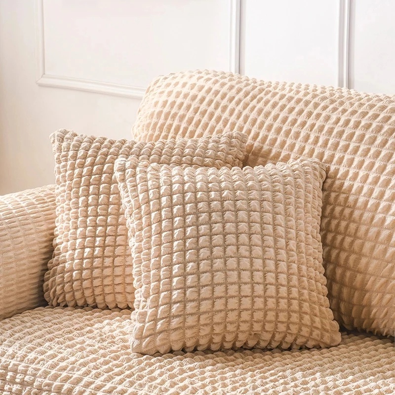 42 *42cm Seersucker Pillowcase Solid Color Cushion Cover Decor Sofa