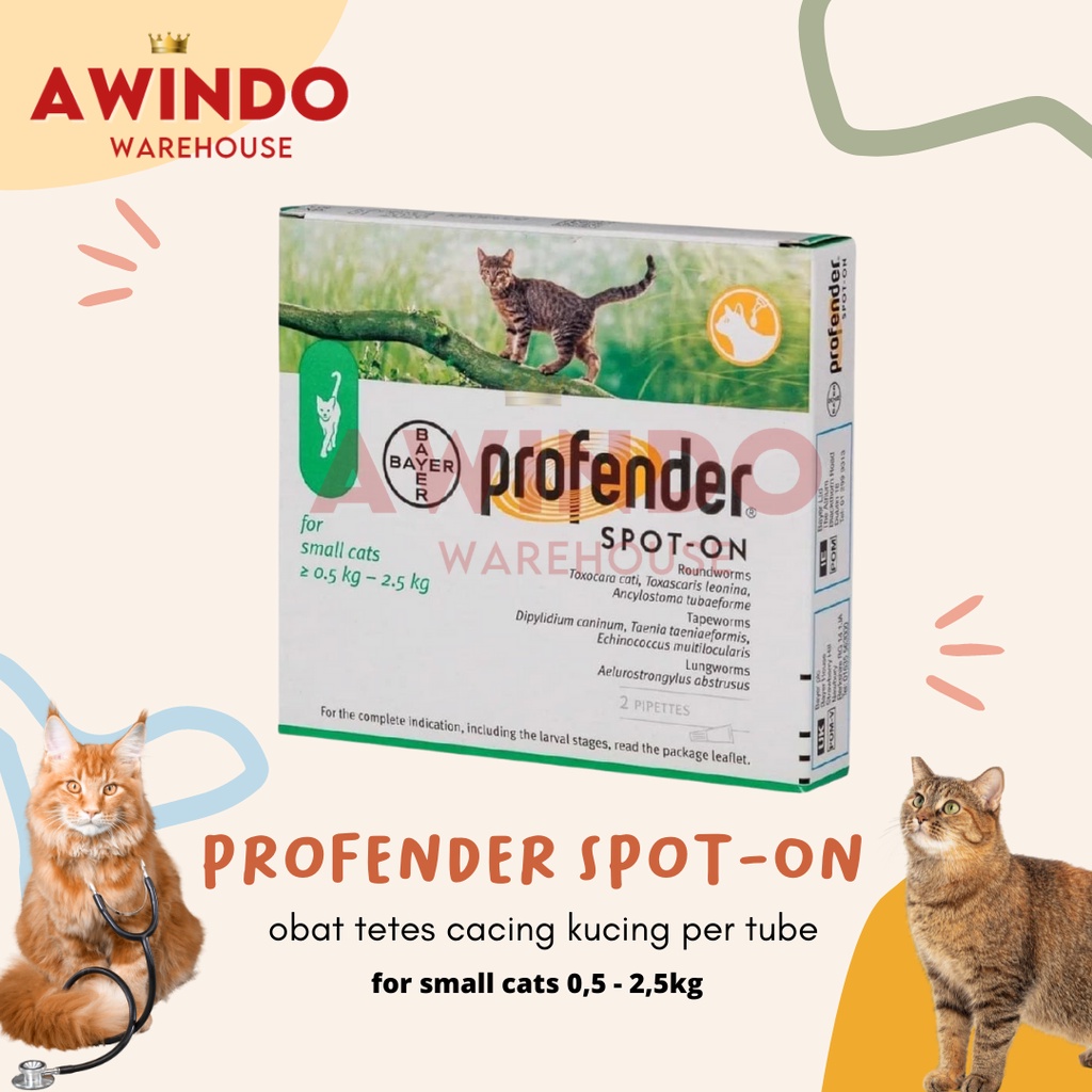 Profender SMALL CATS - Profender Spot On Cat Worm Drops 0.5-2.5kg ...