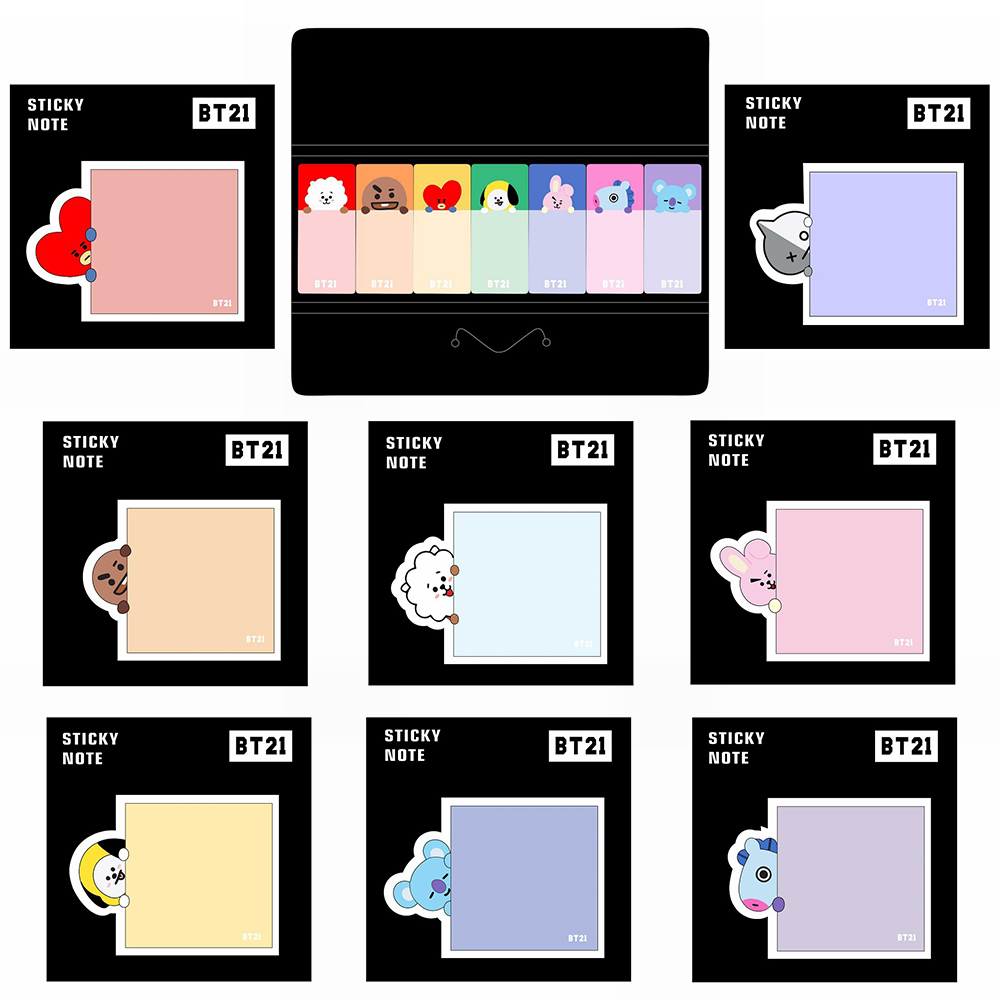 BTS BT21 Office & School Sticky Notes Paper Sticky Index | Shopee ...
