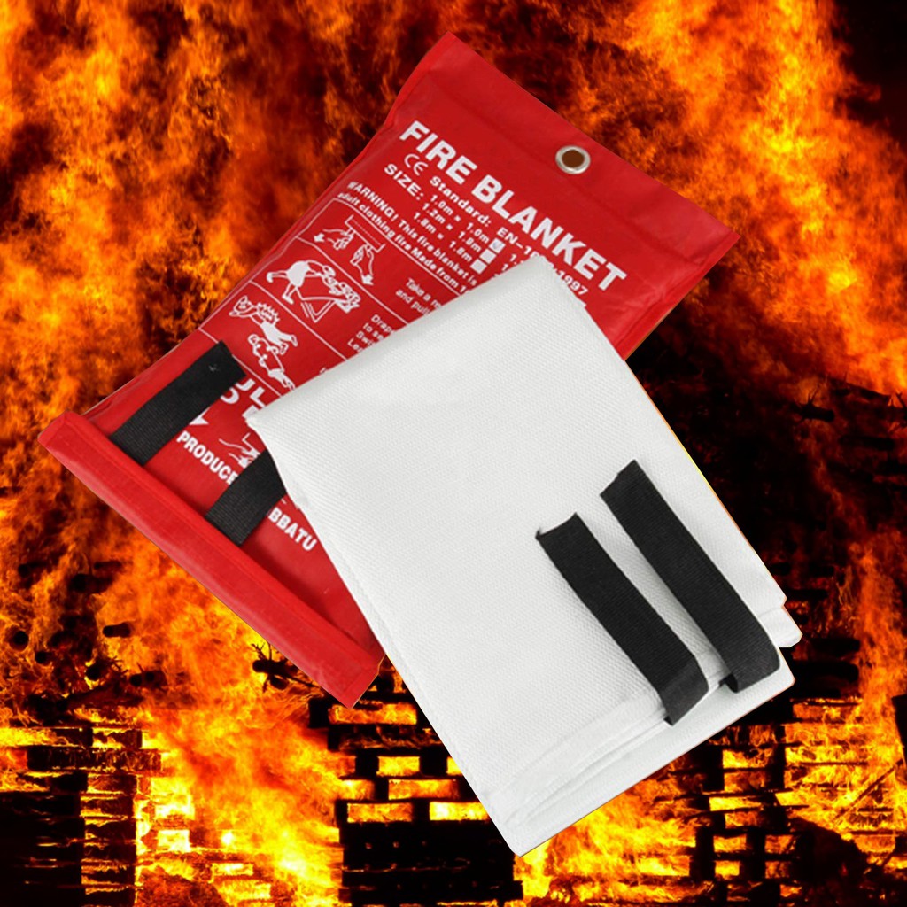 1M x 1M Fiberglass Fire Blanket Fire Extinguishers Tent Emergency ...