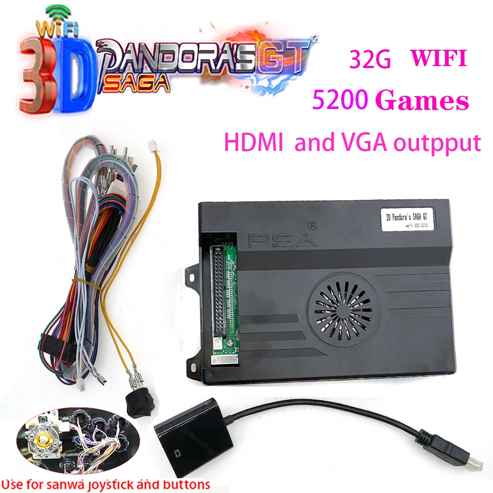 3D Pandora Box SAGA GT 5200 In 1 WIFI Game Board HDMI VGA Video PCB