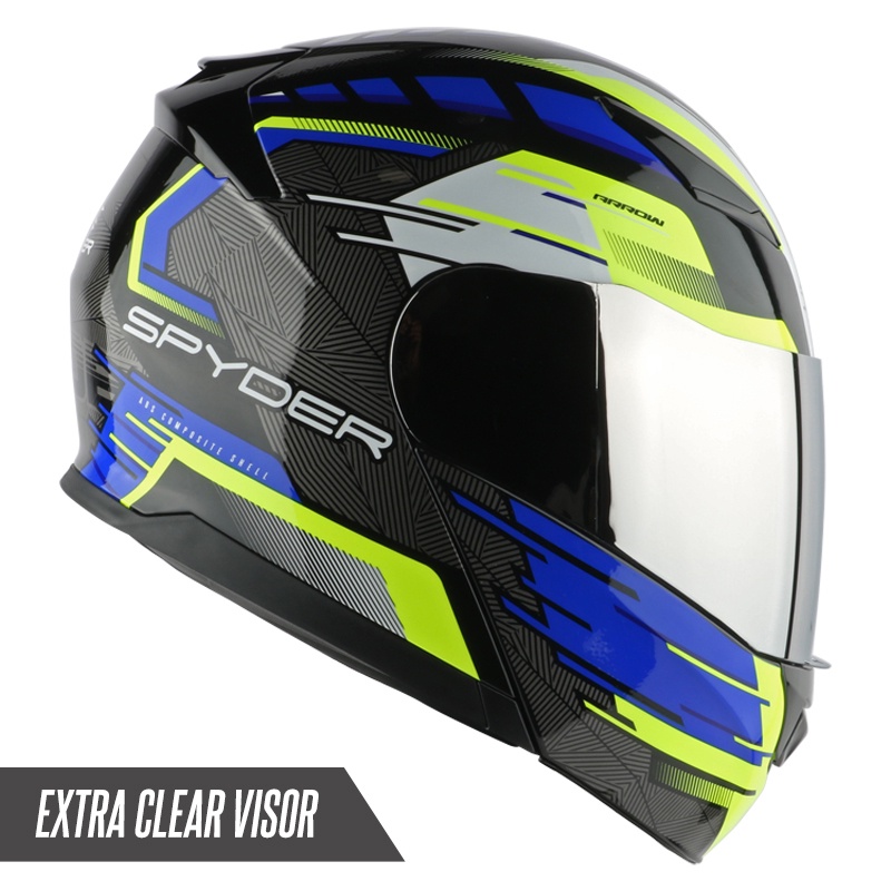 Spyder Modular Helmet with Dual Visor Arrow GD Series9 (Free Clear Visor)