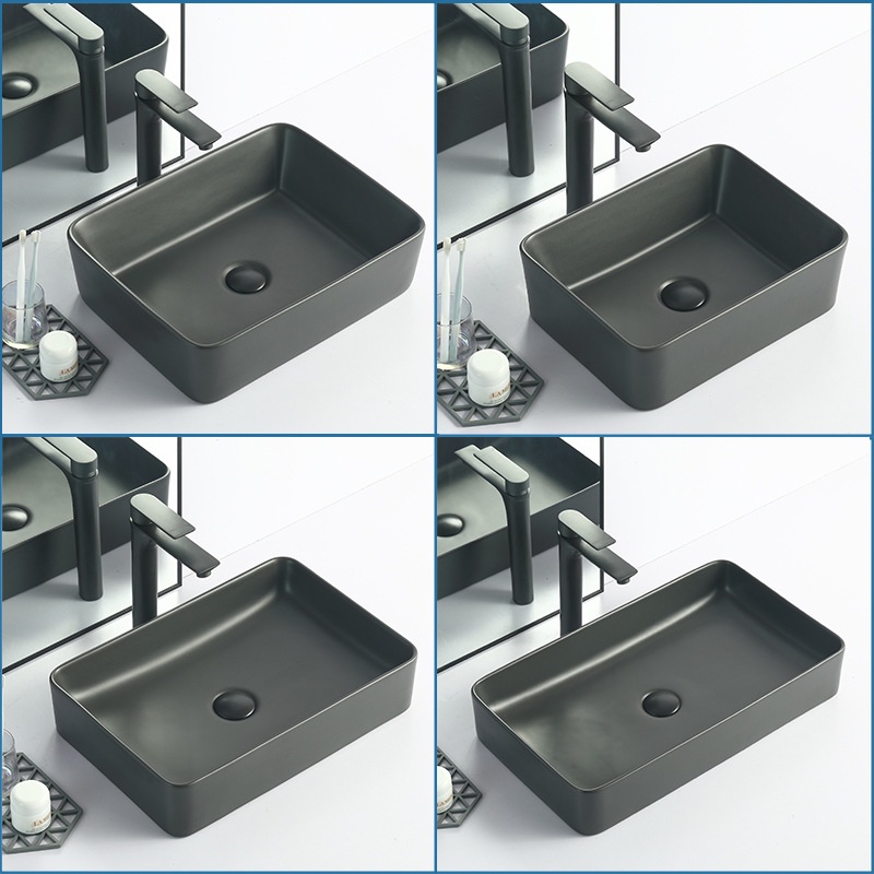 Nordic Gun Gray Washbasin Ceramic Home Balcony Wash Basin Bathroom ...