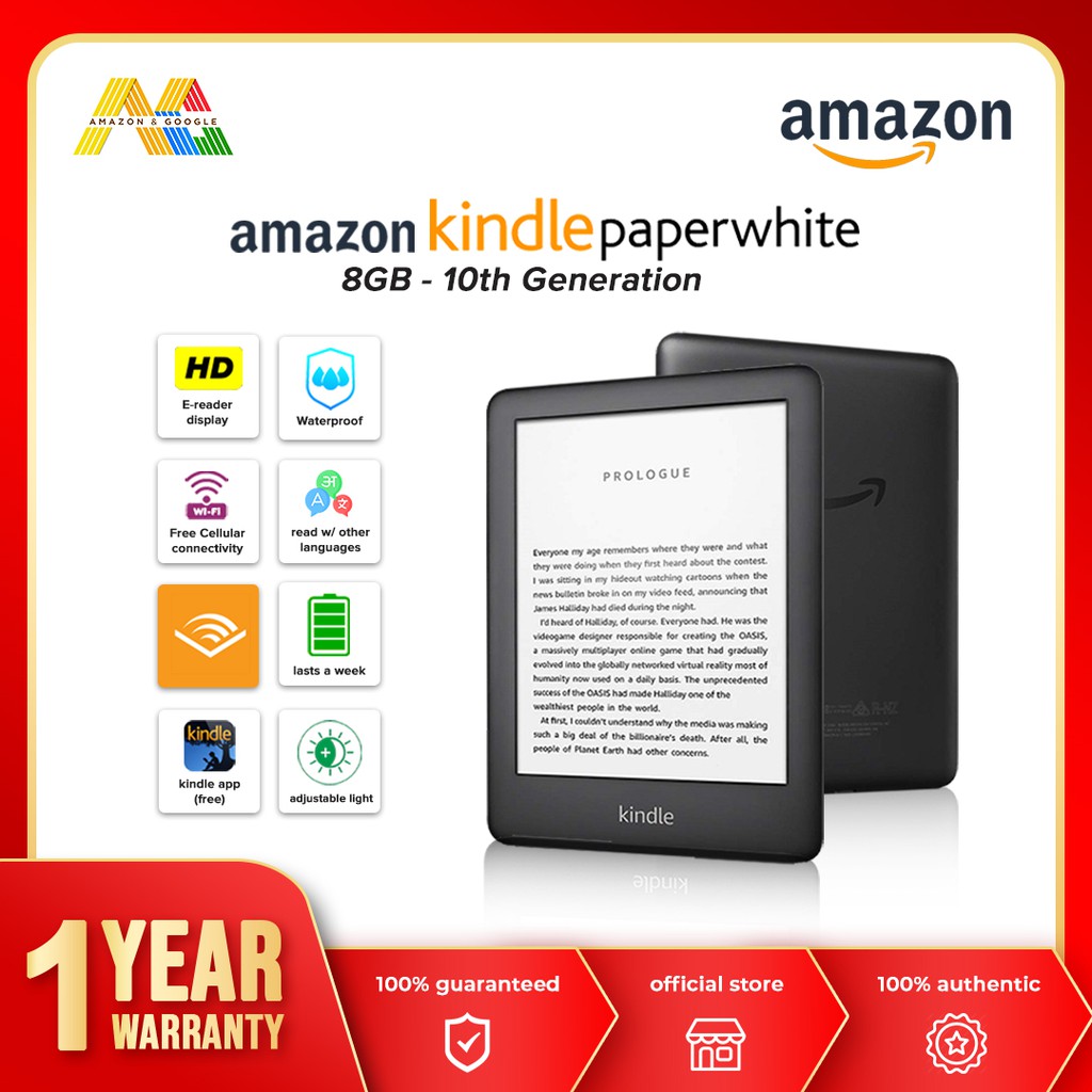 Amazon Kindle Paperwhite 6" with Builtin Light, WiFi WaterProof 8GB