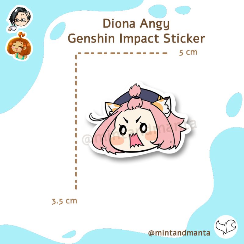 Genshin Impact Sticker Diona Journal Stickers Laptop Stickers Chibi Anime Rpg Mobile