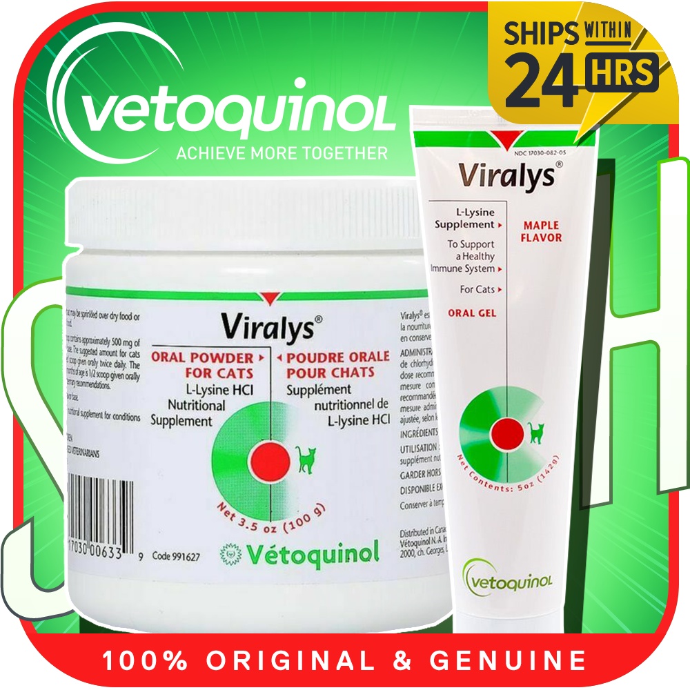 Vetoquinol Viralys L-Lysine Supplement for Cats Powder / Gel | Shopee ...