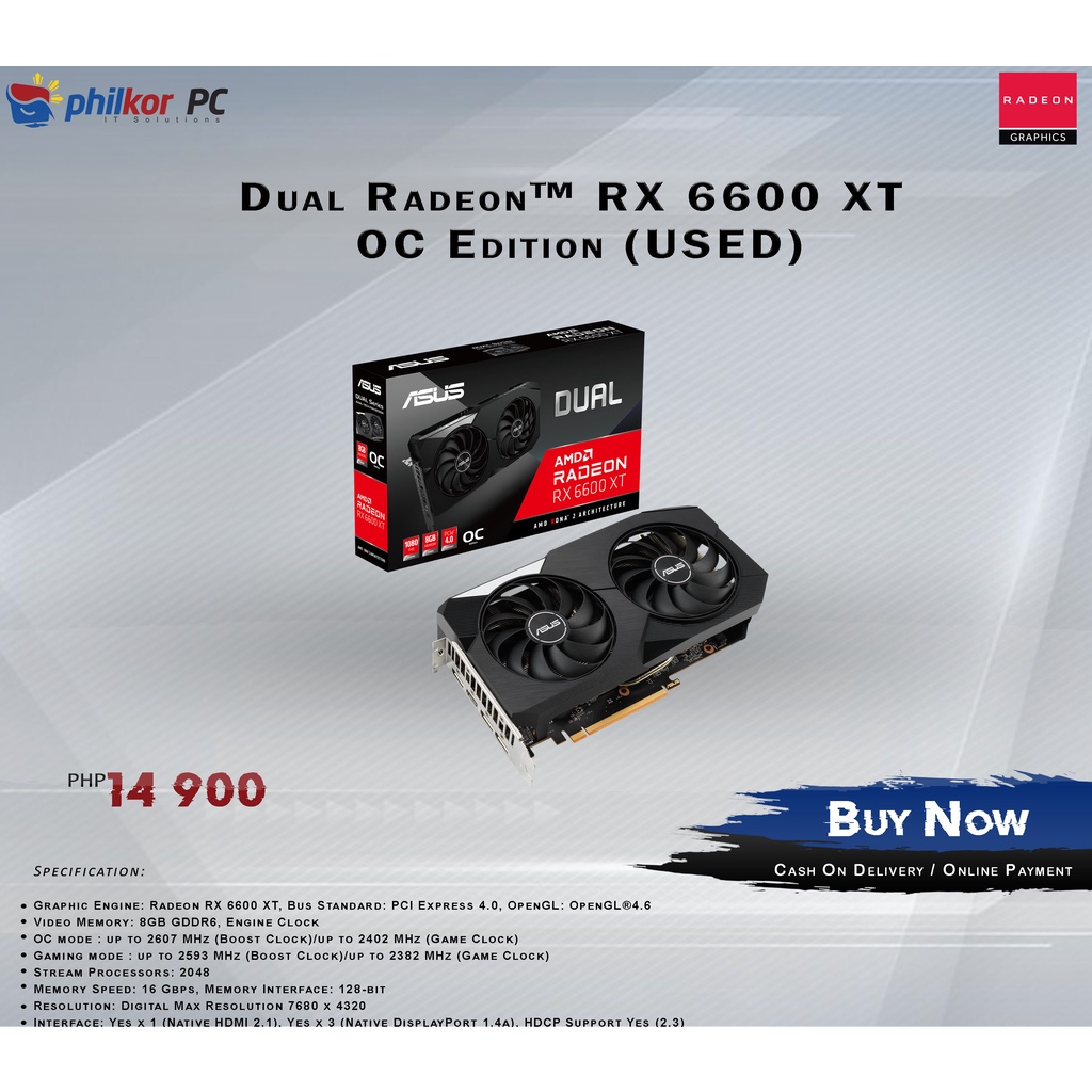 Dual Radeon™ RX 6600 XT OC Edition (used) | Shopee Philippines