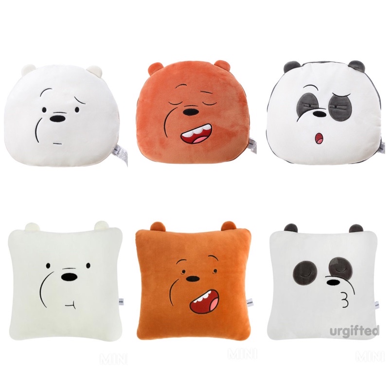 We Bare Bears 2in1 Pillow Blanket by Miniso