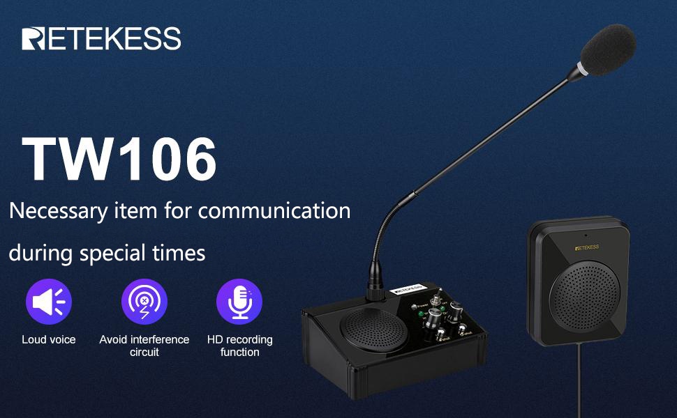 Retekess TW106 Altoparlante Da Finestra - Interfono Bidirezionale Per Banche, Cliniche, Uffici - Foto 7