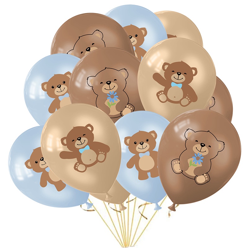 12pcs Teddy bear theme party balloons decoration supplies teddy bear ...