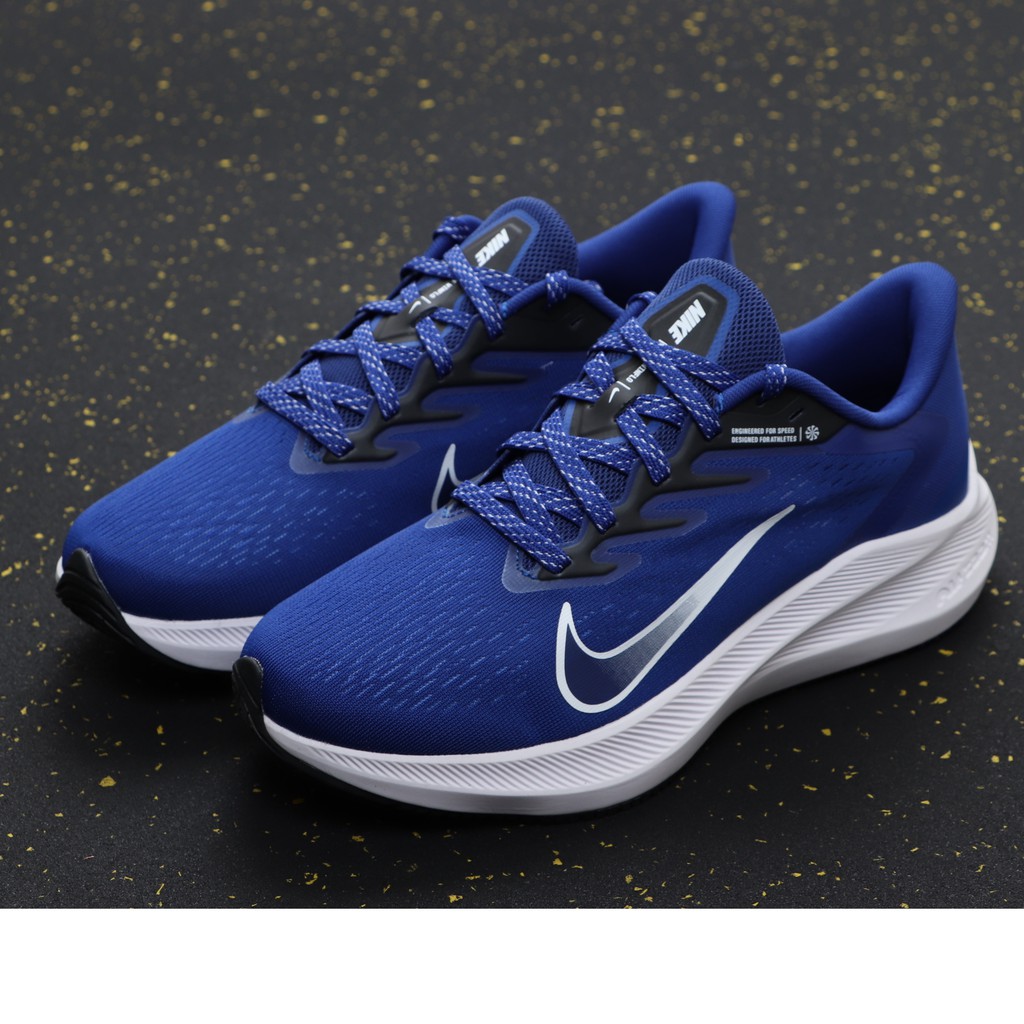 100% Original Nike Zoom Winflo 7 Blue Air Cushion Breathable Casual Running  Shoes For Men