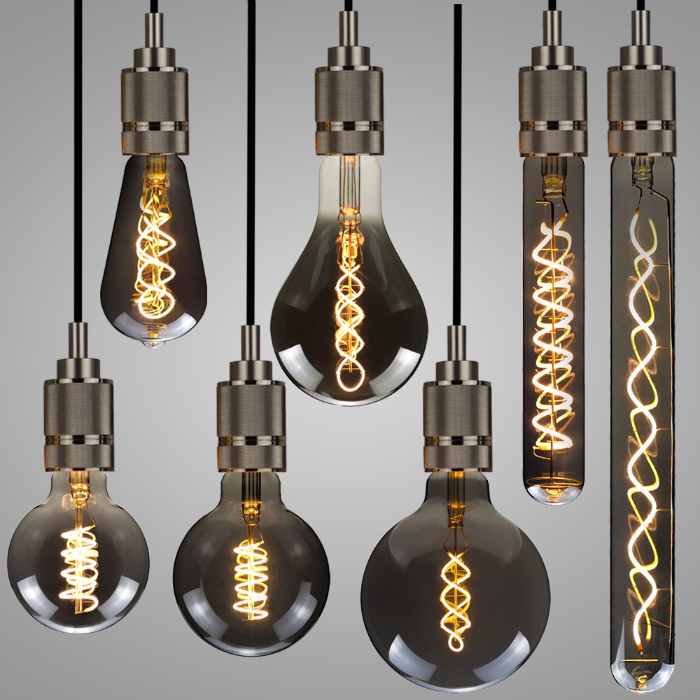 [220V] Edison Bulb led Light Electroplating Smoke Gray Warm Light E27 ...
