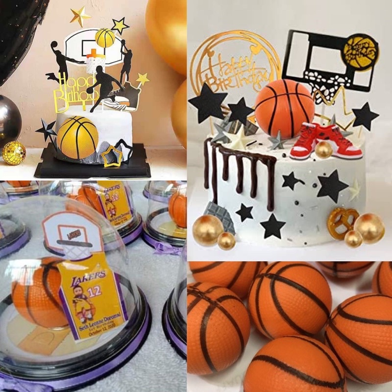 basketball set cake topper baking props dessert decorations mini ball