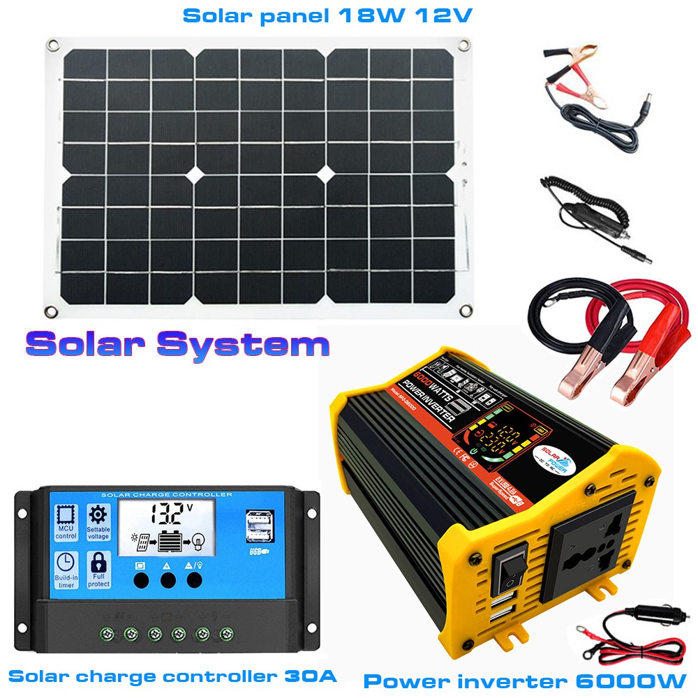 Solar Panel Set For Home With Batteri Inverter Solar System DC 12V to ...