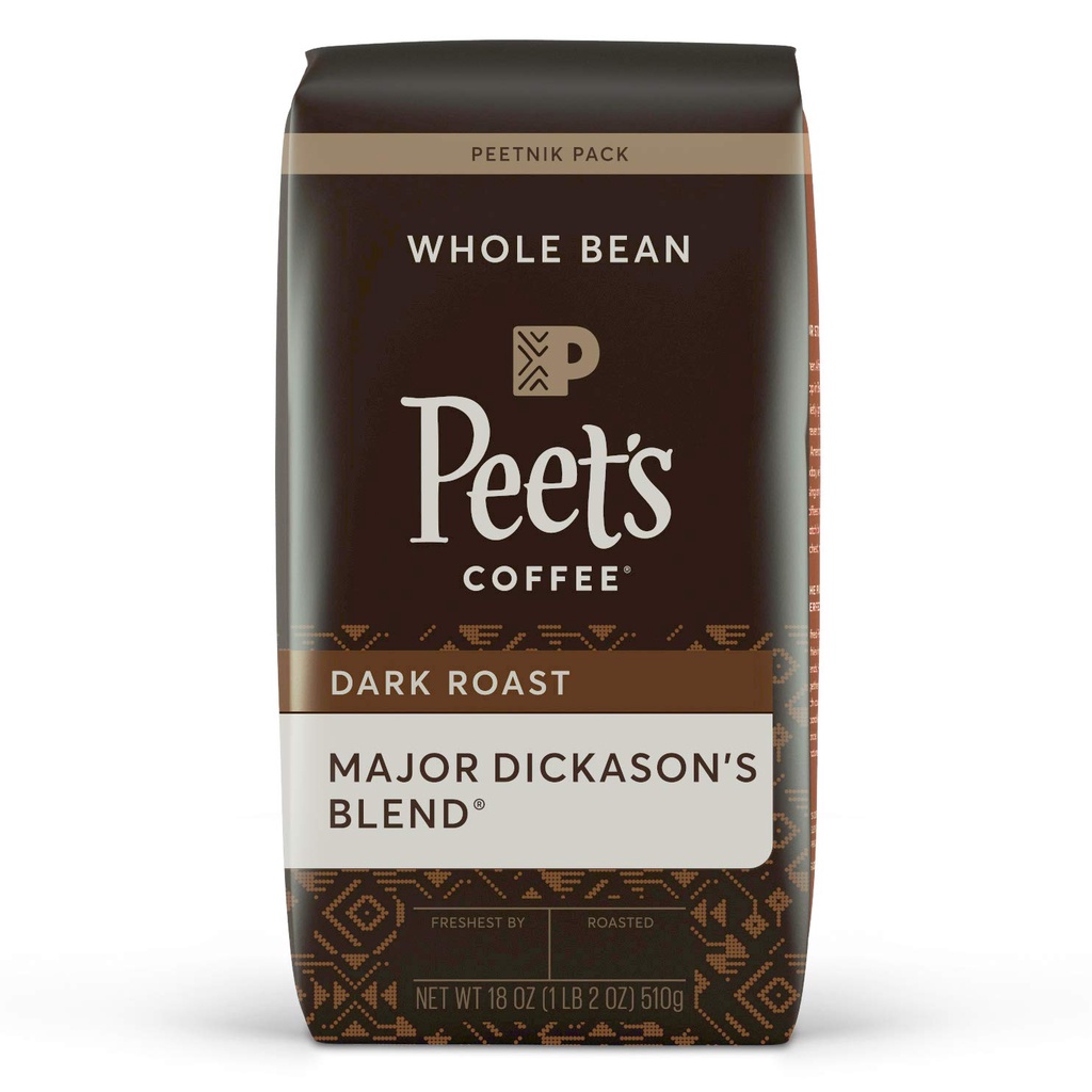 Peet's Coffee Major Dickason's Blend, Dark Roast Whole Bean Coffee, 18
