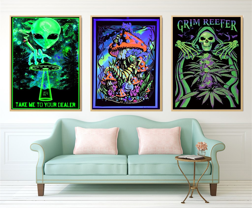 Psychedelic Trippy Poster Abstract Blacklight Paintings Art Prints ...