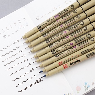 SAKURA 1pcs Micron Pen Multicolor 0.25mm 0.45mm Marker Pen Watercolor  Markers Liners for Drawing