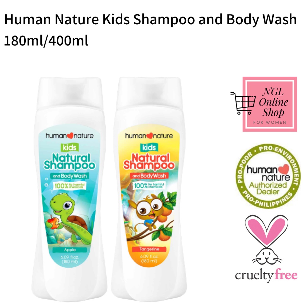 Human Nature Kids Natural Shampoo And Body Wash 180ml400ml Shopee