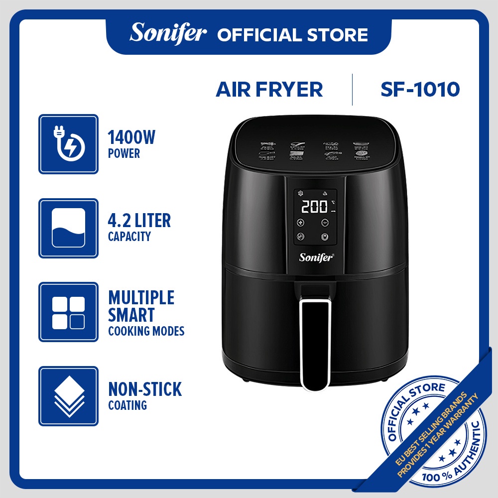 Sonifer SF1010 1400W 4.2L Air Fryer without Oil Oven, Touchscreen
