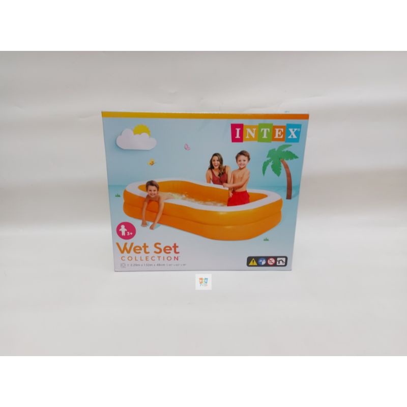 INTEX Ball Bath Children's Rubber Inflatable Swimming Pool 229x152x48 ...