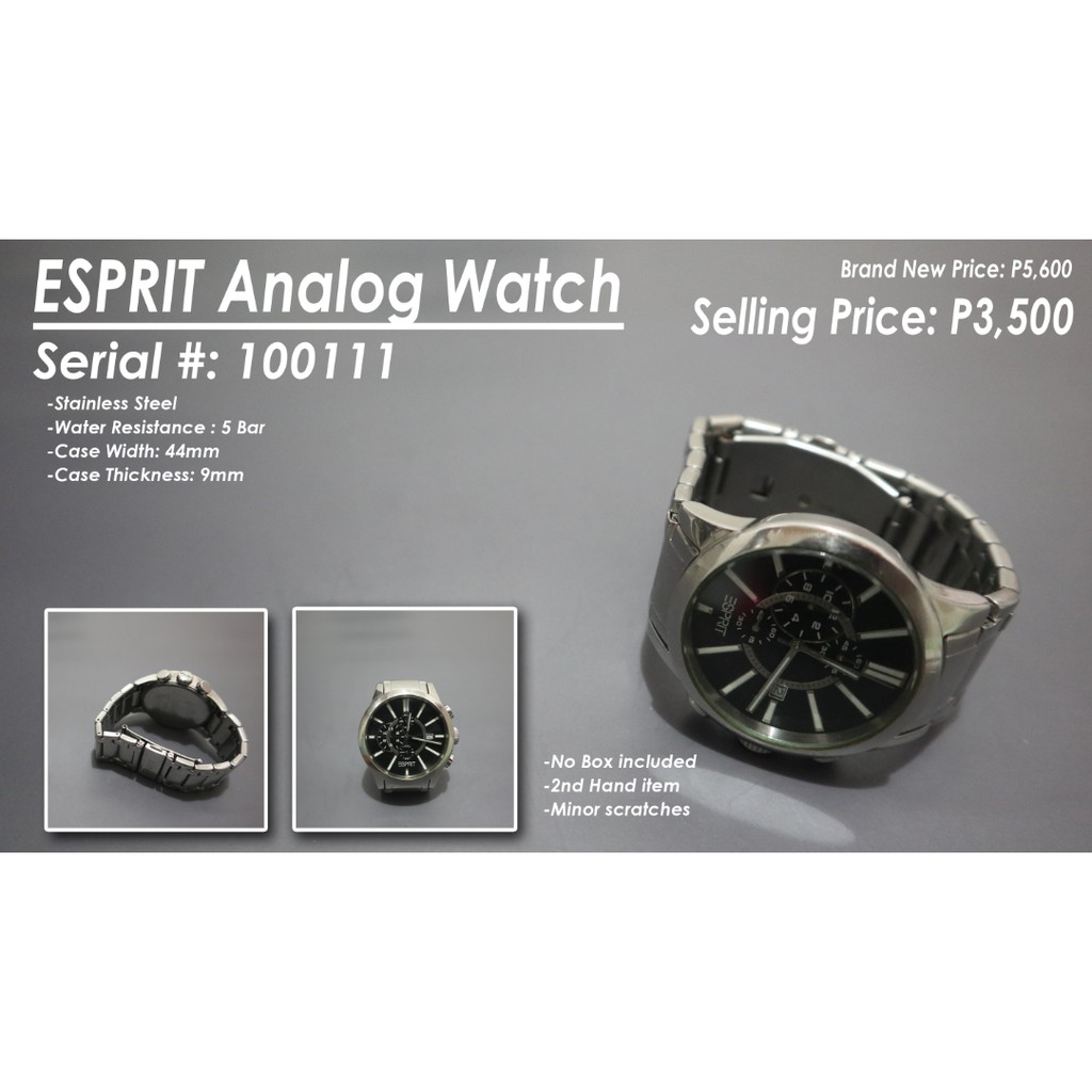 Esprit stainless best sale steel watch price