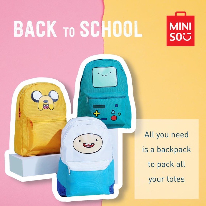 Shop MINISO Adventure Time Backpack Cute Bag – Luggage Factory