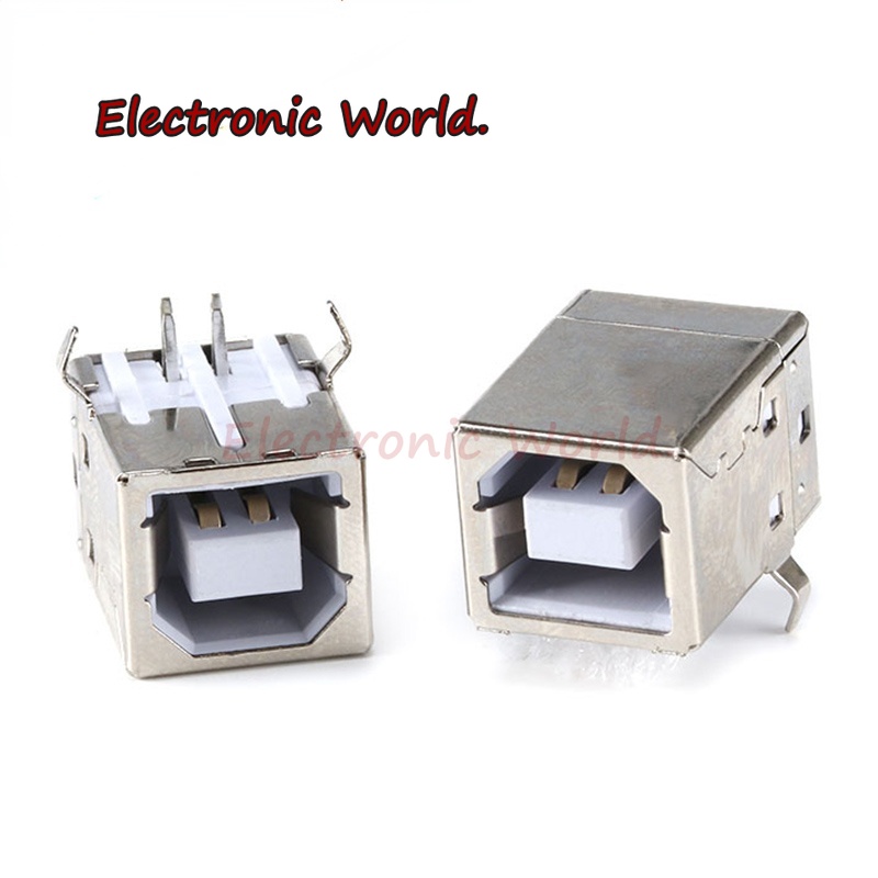 10 Pieces Square USB Socket Type B Female Head 90 Degree PCB Welding ...