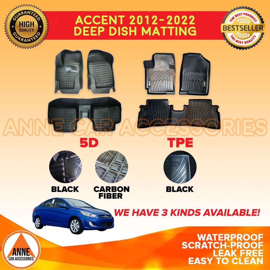 3D / 5D / TPE Hyundai Accent 2012 - 2022 Sedan / Hatchback Deep Dish ...