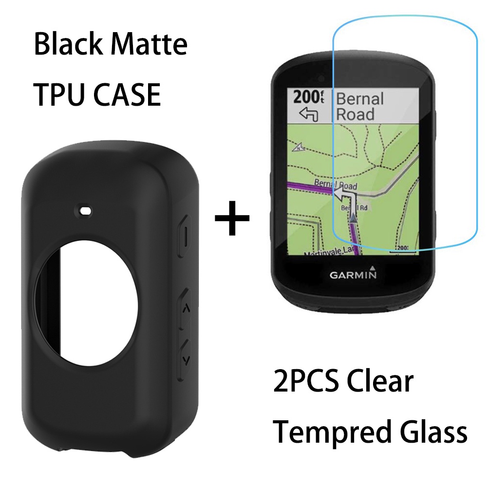 YIFILM Silicone Gel Case +2PCS Clear Tempered Glass Screen For Garmin ...