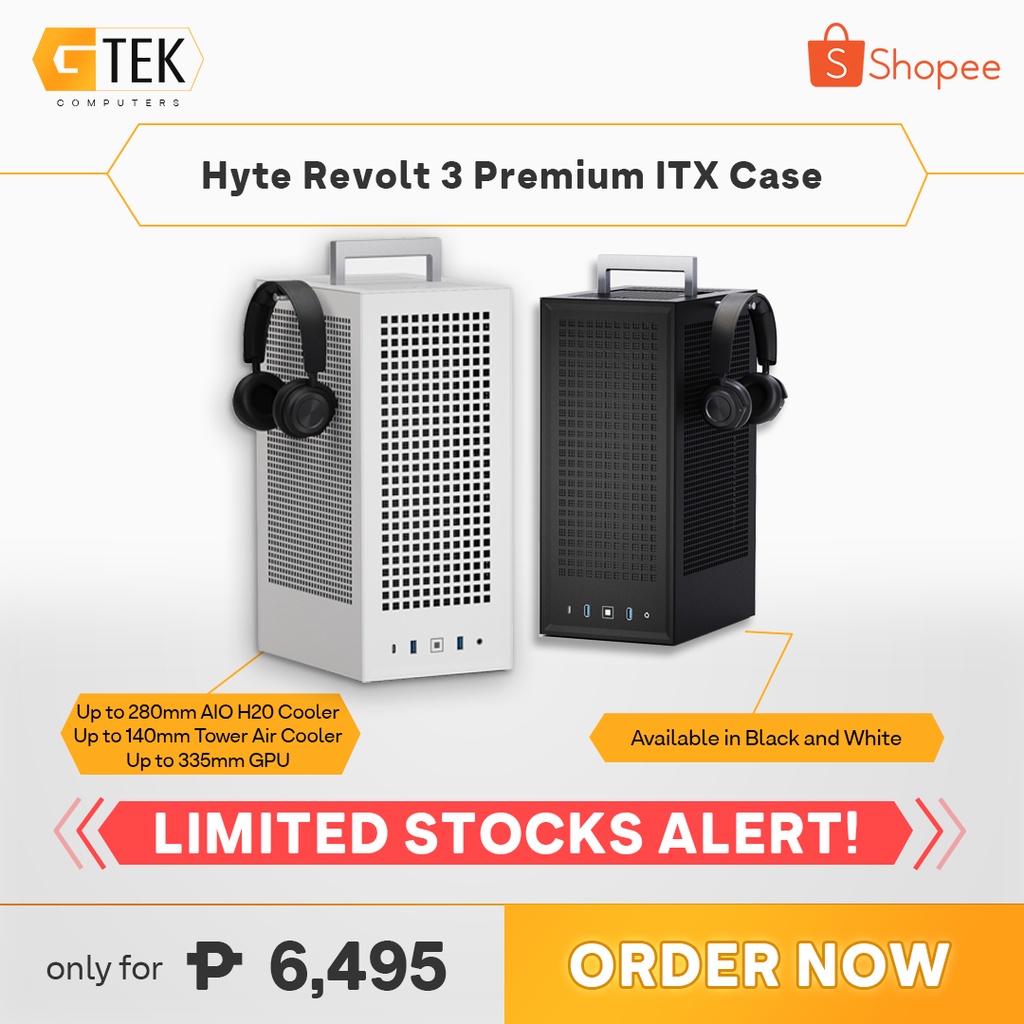 Hyte Revolt 3 Premium ITX Case Black / White | Shopee Philippines