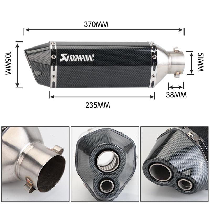 Double-outlet Universal Motorcycle Exhaust Muffler Pipe Moto Silencer ...