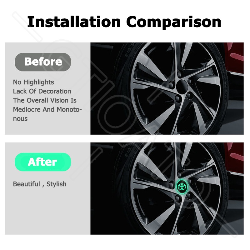 GTIOATO Luminous Car Sticker 3D Sticker Universal Reflective Sticker ...