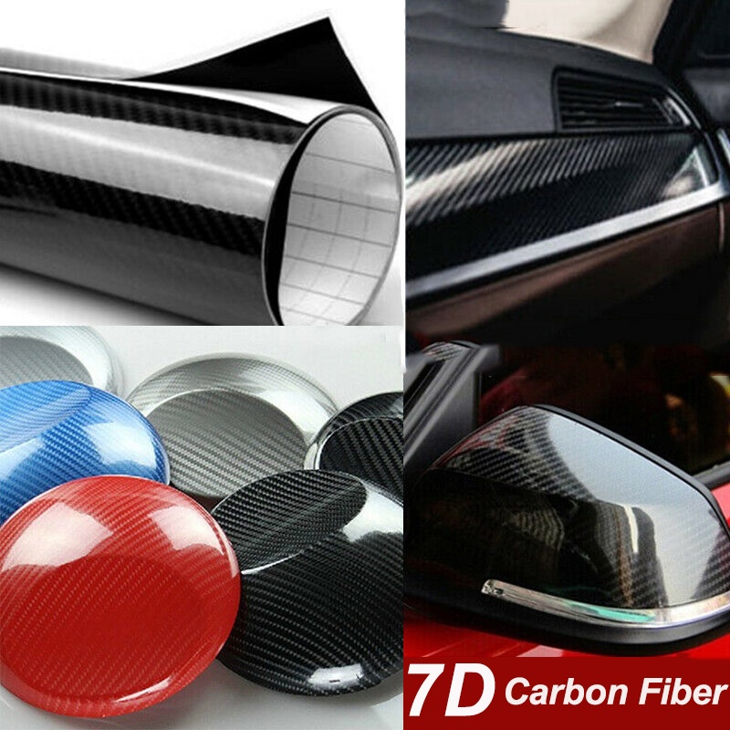 7D Premium Super Gloss Carbon Fiber Vinyl Film Wrap Bubble Free Air ...