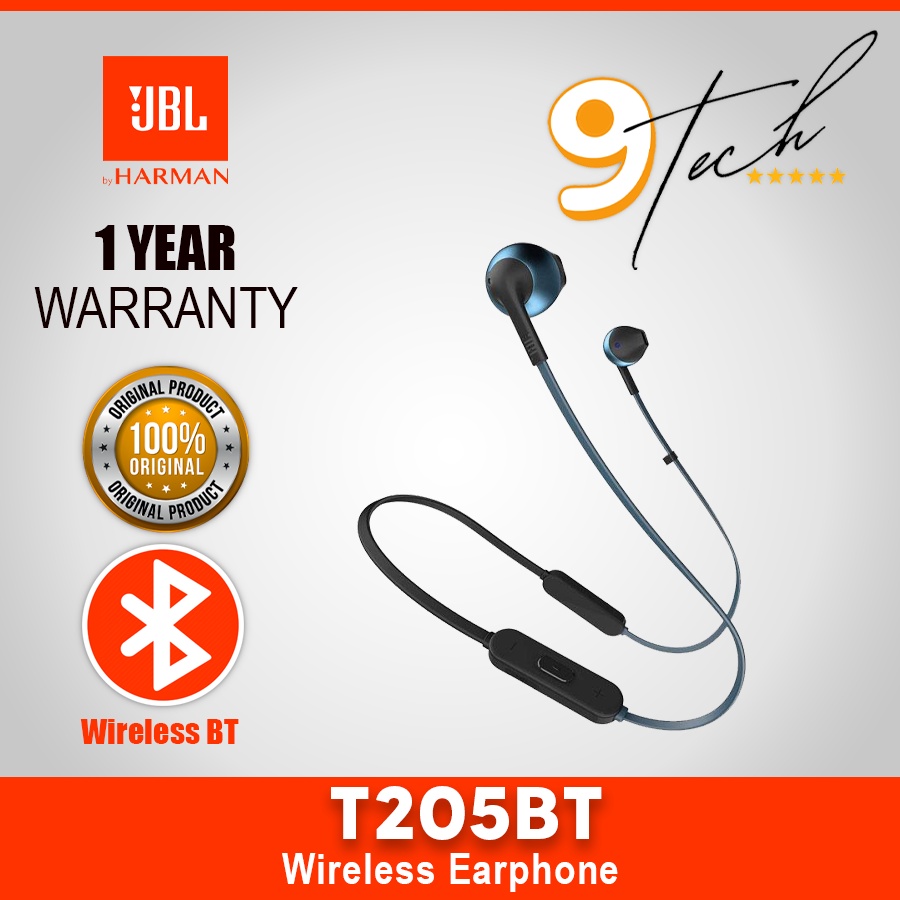 Jbl t205bt pure 2025 bass wireless metal earbud