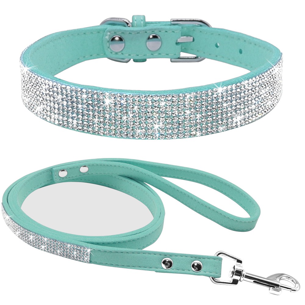 Bling Rhinestone Pet Dog Collars and Leash for Small Medium Dog Puppy  Chihuahua