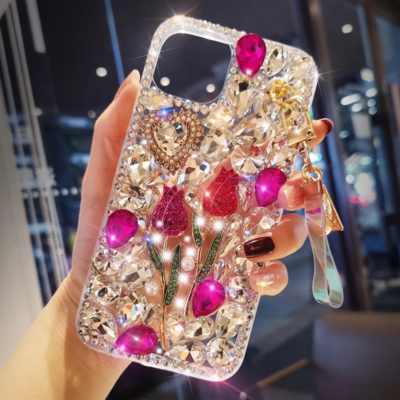 3D Bling Glitter Diamond Case for Iphone 13 12 11 Pro Max XS XR X Shiny Phone Cover IP 14 Pro