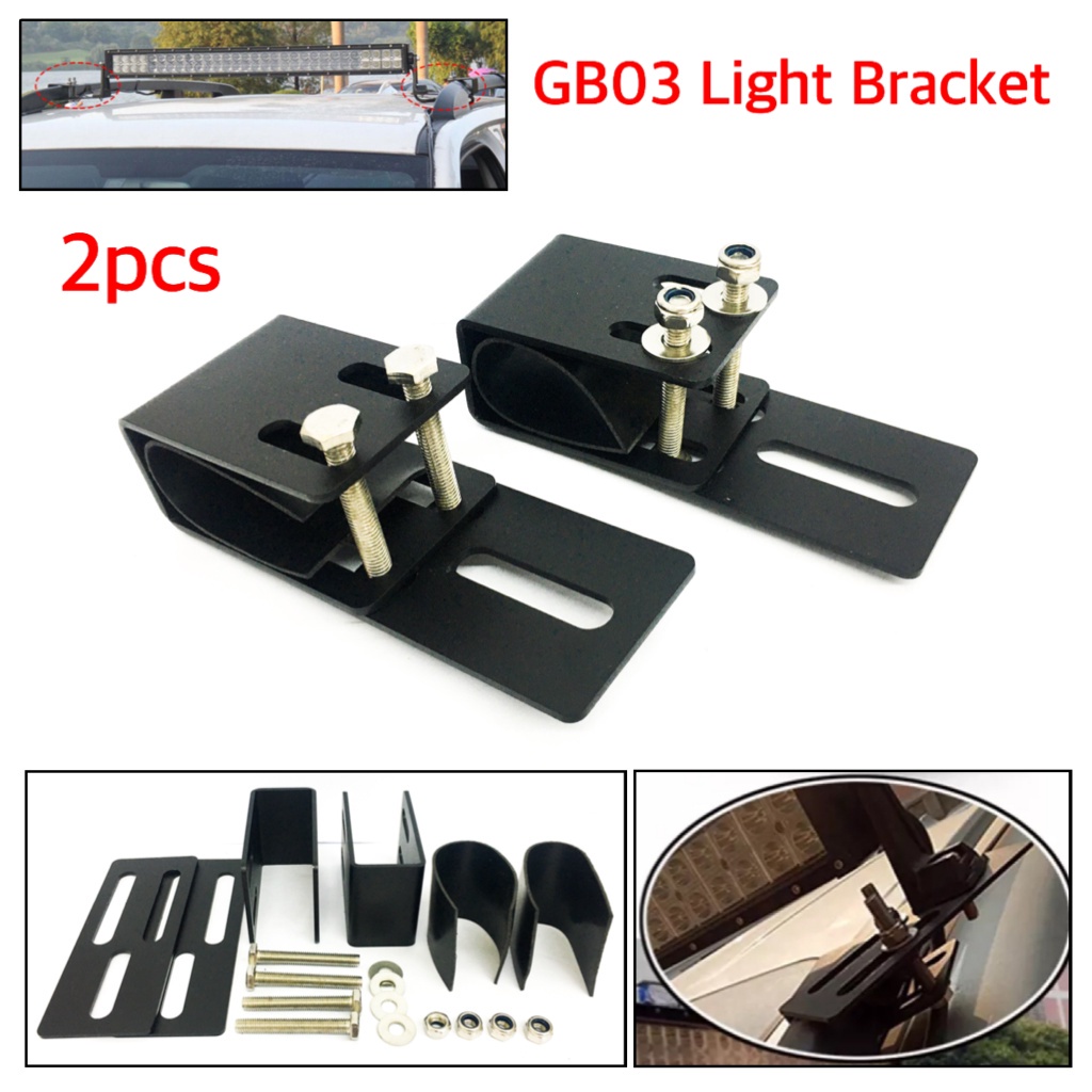 Oscpa Gb03 1pair Car Roof Rack Light Bracket Portable Crossbar Luggage Rack Bull Bar Mounting 6513