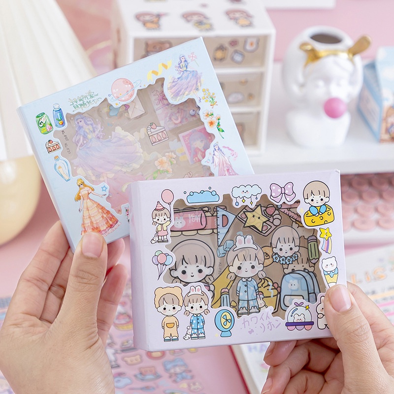 Sticker Frosted Handbook Set Small Pattern Cartoon Children Cute Little ...