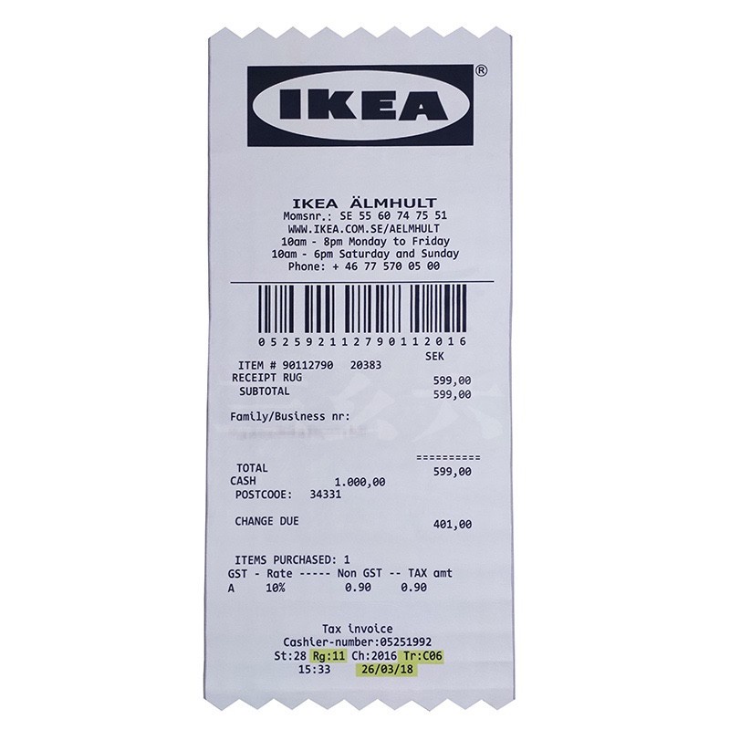 Designer！IKEA Receipt Carpet Fashion Brand Rug 90cm*200cm Fool Mat ...