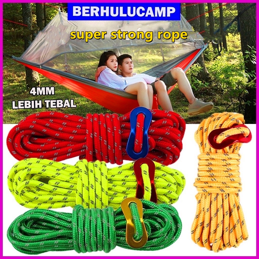 【CODSpot】4m Windproof rope outdoor supplies Tent rope fixing rope Tent ...