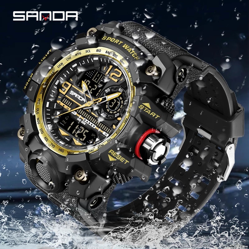 Waterproof Tactical G Shock Watches 2024 SANDA 3133 Brand G- Style