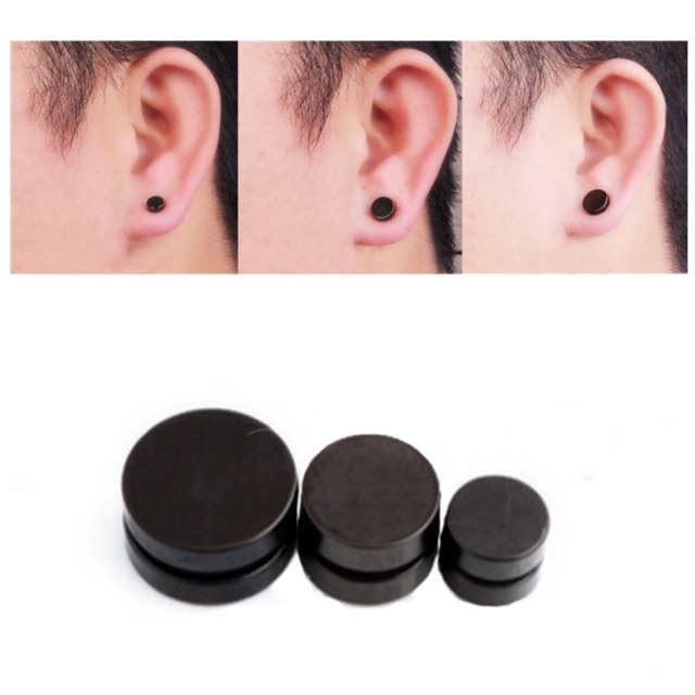 [Maii] CE039 Pair Round black magnetic punk non no piercing Barbell ...