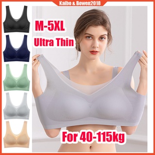 Bras For Women Full Coverage Ultra Thin Ice Silk Comfortable Plus Size  Seamless Wireless Sports With Removable Pads Silver Bralette XXXL