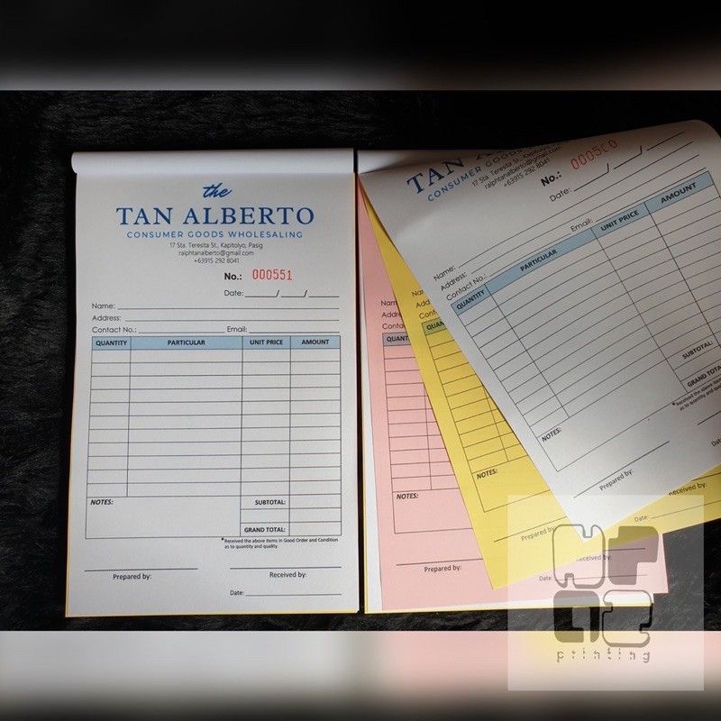 CUSTOMIZED SALES INVOICE DELIVERY RECEIPT PURCHASE ORDER 