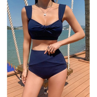 Women Sexy Halter Top Bikini Set Bandage Big Size High Waisted Swimsuit  Plus Bathing Suit Girl Swimwear