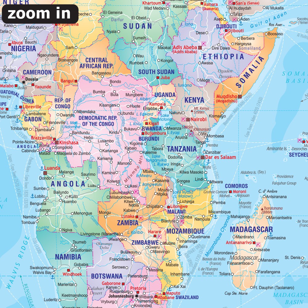 World Map Political (61cm x 91cm / 24” x 36”) Peta Dunia World Map ...