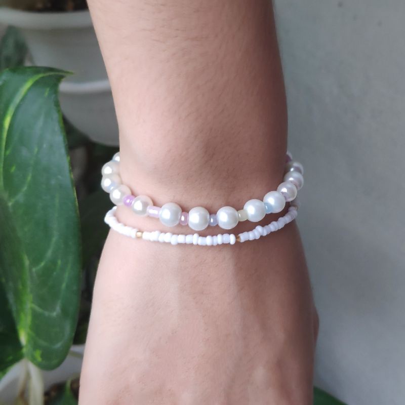 Customizable Pearl Name Letter Beaded Bracelets Aesthetic Friendship Gift Couple VSCO elicraft Shopee Philippines
